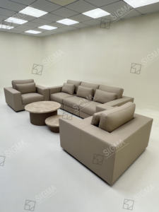 Juego de sofá tapizado de lujo de nuevo diseño de alta calidad, combinación de sofá seccional, silla, mesa de centro - Product Image 2