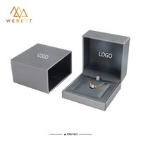 Webest — boîte d'emballage de bijoux en cuir PU, logo personnalisé pour bagues et pendentif