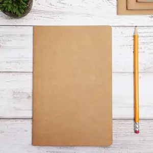 School Book Notebook Promotional Wholesale Customizable Brown Lined School OEM Kraft Paper Notebook A6 Exercise Book