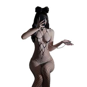 Bodystocking de rejilla con entrepierna abierta para juego rápido |   Body de Encaje Transparente con Medias de Malla, Lencería Sensual - Product Image 5