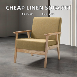 Ensemble de canapé en lin modulaire bon marché en gros avec siège rembourré à cadre en <span class=keywords><strong>bois</strong></span> pour appartement, salon, chambre à coucher, parc d'hôtel - Product Image 5