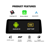 Pantalla Android de 12.3" para BMW X3 F25 X4 F26, Snapdragon de 8 Núcleos, CarPlay Inalámbrico, GPS, Navegación, Amplificador DSP, Compatible con Modelos 2013-2017