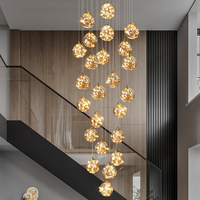 Lampe d'escalier étoile long lustre rotatif duplex moderne simple lumière luxe villa appartement salon lustre