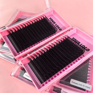 Extensiones de Pestañas Coreanas Hechas <span class=keywords><strong>a</strong></span> Mano, PBT, Curvatura J/B/<span class=keywords><strong>C</strong></span>/<span class=keywords><strong>D</strong></span>, 7~15/15-20/20-25mm, Naturales, Largas, Suaves, Libres de Crueldad, Veganas - Product Image 3