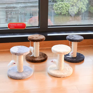 Wholesale Sisal Cat Scratching Column Wood and MDF Cat Climbing Frame Small Cat Tree with Jumping Platform and Teasing <strong>Toy</strong> - Product Image 1
