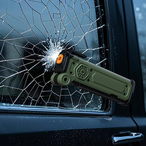 Lampe de Secours Solaire Rechargeable pour Voiture avec Alarme SOS, <span class=keywords><strong>Coupe</strong></span>-ceinture de Sécurité et Brise-vitre, Lampe de Travail COB et <span class=keywords><strong>Batterie</strong></span> Externe - Product Image 6