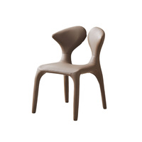 Chaise de salle à manger minimaliste de style italien, luxe léger, revêtement en cuir, structure en acier, accoudoirs, pour la maison, salons de thé, accueil des invités