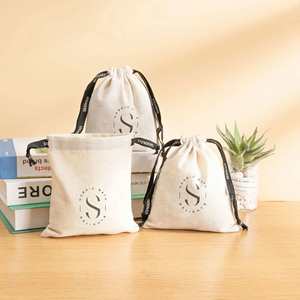 Custom Logo Printed White Cotton Canvas <b>Dust</b> <b>Bag</b> for Baby Shoe High Quality Cotton Drawstring Packaging Pouch for Shoe - Product Image 1
