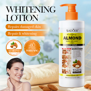 Lotion corporelle super blanchissante à l'amande SADOER 500ml, hydratante, éclaircissante, réparatrice pour peaux sèches et rugueuses, anti-taches brunes, crème corporelle anti-âge - Product Image 2