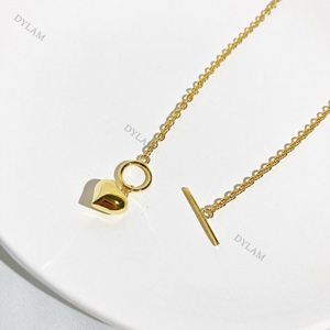 Dylam Gold Heart <b>Necklace</b> for Women <b>Initial</b> Pendant <b>Necklace</b> with Layered Chains Paperclip Gold Chain Trendy Jewelry - Product Image 6