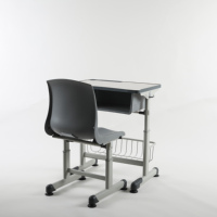Chaise de bureau d'étude réglable en hauteur pour enfants, confortable, en métal, durable, écologique, moderne, avec plateau en bois, pour écoles primaires