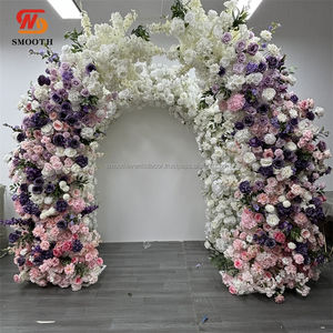 Roses en soie artificielles de couleur dégradée lisse fleurs d'arc en soie rondes florales pour la décoration de mariage - Product Image 2