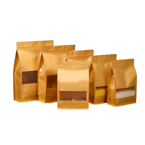 Sacs à café en papier kraft à fond plat personnalisés de 12 oz, 5 lb, 250 g, 1 kg avec valve et fermeture éclair pour l'emballage des grains de café - Product Image 3