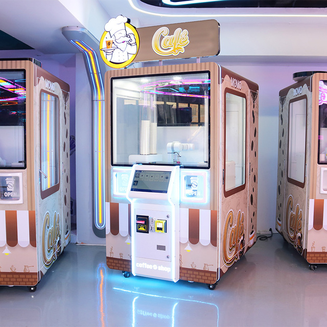 Robot Arm Ice Coffee Vending Machine with Touchscreen Cloud Integration Auto Clean Multiple Payment Options