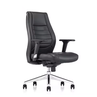 Chaises d'attente modernes élégantes Vantervi en cuir synthétique noir pour bureau de visiteur et salle de réunion