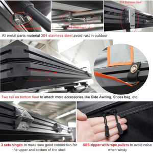 Tente de toit pop-up tout-terrain 4x4 pour <span class=keywords><strong>camping</strong></span>, coque rigide en aluminium, personnalisable OEM, modèle 2026, à vendre - Product Image 3