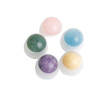 Flacons roll-on en jade cristal naturel pour parfums et huiles essentielles avec embouts de crayon à sourcils - Vente en gros