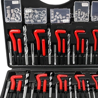 BYTOOL Kit de réparation de filetage 261 pièces avec inserts de perçage HSS, outils métriques hélicoïdaux pour filetage manuel et électrique, emballé rigide