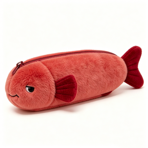 Estuche de Lápices de Peluche con Forma de Pez Personalizado, Bolsa para Lápices con Cremallera de Pez Rojo, Diseño de Animales Marinos, Bolsa de Papelería Unisex para Halloween para Bebés - Product Image 2