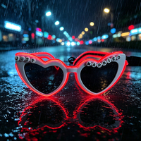 Lunettes LED en forme de cœur, lumineuses, fluorescentes, en plastique durable, écologiques, pour mariée, idéales pour les fêtes