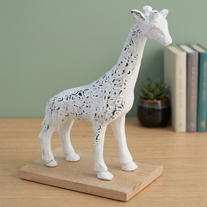 Figura Decorativa de Jirafa de Aluminio Dorado, Hecha a Mano, Moderna y Ecológica, para Decoración de Mesa, JE878 Blanco, Jaffs Exports - Product Image 3