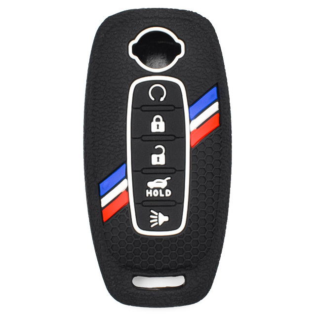 High Quality 5 Buttons 3 Colors Style Auto Key Holder Silicone Key Case Protector Remote Fob Cover for Vehicle Accessory