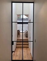 Ventana Arqueada de Hierro y Acero, Puertas Exteriores de Estilo Francés Tradicional Personalizadas, Marco Delgado, Diseño Moderno, Aislamiento Térmico, Insonorización