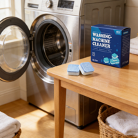 Tablettes détartrantes bleues et blanches à double couche pour lave-linge, nettoient les pompes et les valves des lave-linge haute performance