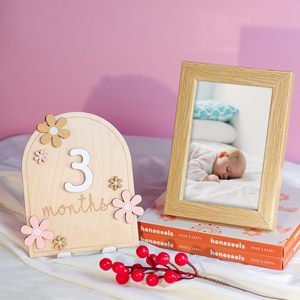 Nuevos accesorios de fotografía infantil, Daisy Baby recién nacido, discos de madera, tarjetas CONMEMORATIVAS DE <span class=keywords><strong>NACIMIENTO</strong></span> mensuales, hito - Product Image 2