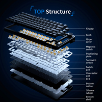 Teclado Mecánico Inalámbrico para Gaming Ajazz AK820 de 82 Teclas con 3 Modos y RGB