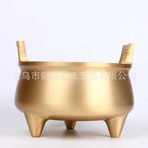 Quemador de incienso de cobre puro, estilo Qingyu Wantang, grande, estilo antiguo Xuande, para uso doméstico e interior. - Product Image 4