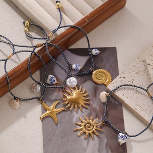 BD-D1097 Muses Jewels Bracciale Trendy con Ciondolo a Conchiglia e Lumaca Marina Placcato Oro, Non Ossidabile, con Cordino, Stile Oceano e Spiaggia - Product Image 3