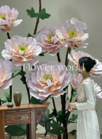 Fleur de lotus en tissu de soie artificielle, sur pied, taille personnalisée, 10 couleurs, décoration pour mariage, remise de diplôme, Pâques, fête