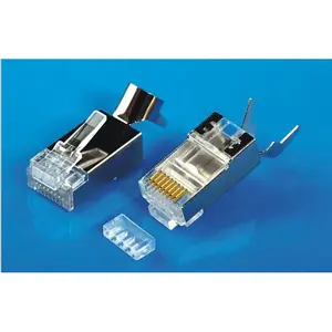 网络RJ45 8P8C Cat6a Cat7 FTP屏蔽公连接器金属深圳网络，音视频金属和塑料8pin NT-LINK