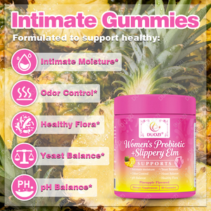 DUOZI Gummies Probiotiques pour Femmes à l'Orme Rouge avec XOS – Compléments Probiotiques Féminins pour la Santé Vaginale - Product Image 6