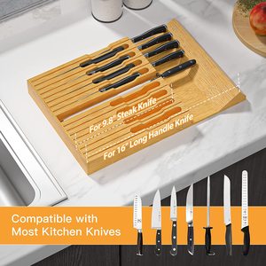<span class=keywords><strong>Cassetto</strong></span> porta coltelli in bambù porta coltelli <span class=keywords><strong>da</strong></span> cucina porta grande manico bistecca senza misura per 16 coltelli - Product Image 3