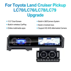 12.3 "nouveauté double écran pour Toyota Land Cruiser LC70 LC76 compteur de vitesse automatique Cockpit multimédia Android autoradio Carplay - Product Image 3