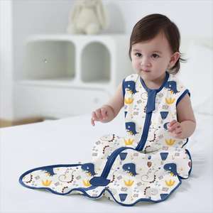 Gigoteuse pour bébé de 0,5 kg en coton sans manches avec fermeture éclair bidirectionnelle, cadeau pour nouveau-né de 6 à 12 mois - Product Image 1