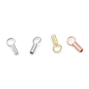 925 Sterling Silver Leather Cord End Clasp Tube Bulk Chain Caps for DIY for Rope Necklace Bracelet Jewelry Making Findings - Product Image 1