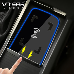 Vtear-cargador inalámbrico QI para coche, placa de carga rápida de teléfono, modificación Interior, 2021-2018, para <span class=keywords><strong>Volvo</strong></span> <span class=keywords><strong>XC90</strong></span>, XC60, S90, V90, accesorios - Product Image 5