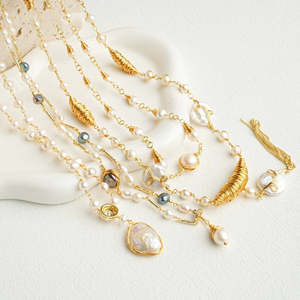 Colar de Pérolas Naturais de Água Doce da Fábrica, Joias Artesanais de Estilo Variado, Venda Quente na China - Product Image 3