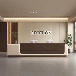Comptoir d'accueil LED moderne et minimaliste, résistant aux taches, pour bureau, hôtel, centre commercial - Product Image 5