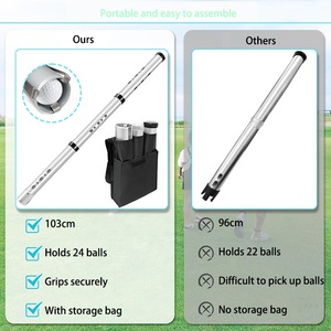 3 phần bóng golf Pick up công cụ hợp kim nhôm Golf Bóng Retriever với có thể tháo rời ống bóng di động ống cho Putter Dispenser - Product Image 2