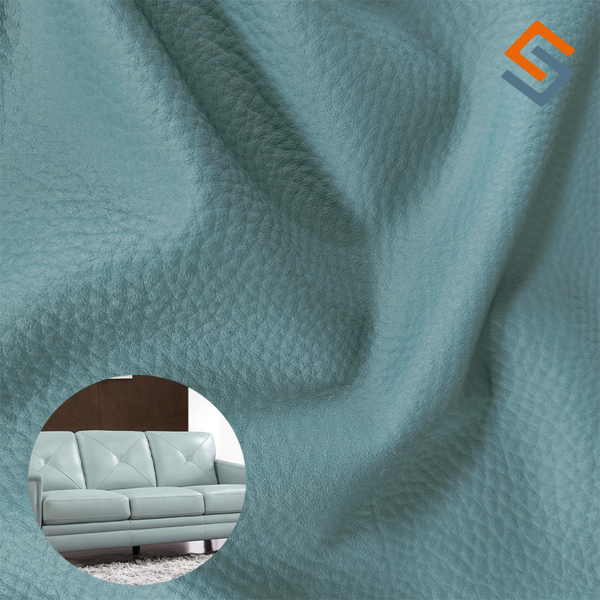 1.6mm Lychee Pattern Tech Cloth Backing Pvc Synthetic Leather Material, Customizable for Sofa and Furniture