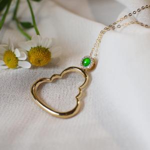 Collier Gardien <span class=keywords><strong>Ombre</strong></span> <span class=keywords><strong>de</strong></span> Bouddha 18 carats en Jadeite Naturelle et Diamants, Collier Primé au Muse Gold - Product Image 2