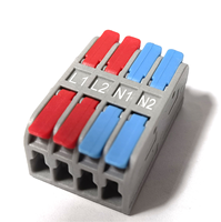 Connecteur de câble électrique universel miniature 4P 4 voies, connecteur rapide à enfoncer, connecteur de câble électrique à levier