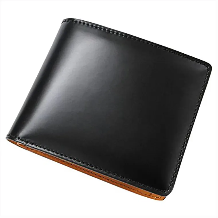 Scratch-resistente bi-fold couro pigskin luxo homens negros couro carteira
