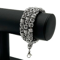 Chaîne byzantine en acier inoxydable faite à la main Maille Bracelet pour hommes Bijoux vintage uniques pour cadeau d'anniversaire chrétien unisexe