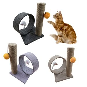 Newleader Small Volume Nordic Style Flax Toy Cat Climbing Rack Column Clambing Tree With Toy