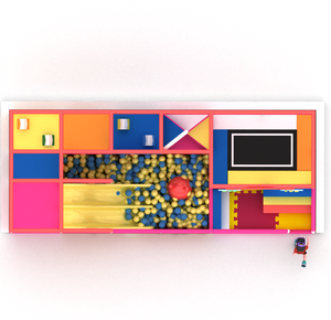 Structure de jeu intérieure de qualité supérieure en plastique, thème rose pour jeunes enfants, avec toboggan et piscine à balles, taille personnalisable - Product Image 5